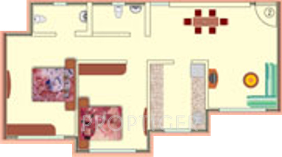 KP Krishna Regency (2BHK+2T (915 sq ft) 915 sq ft)