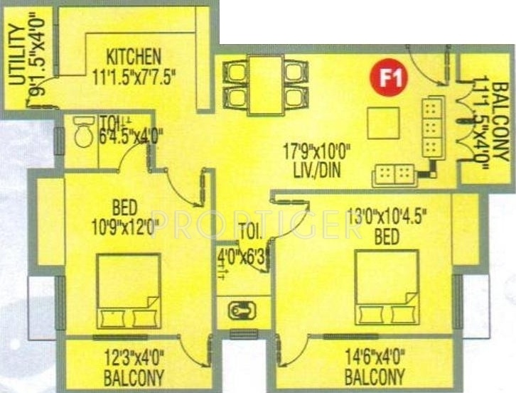 Hi Shravan (2BHK+2T (1,029 sq ft) 1029 sq ft)