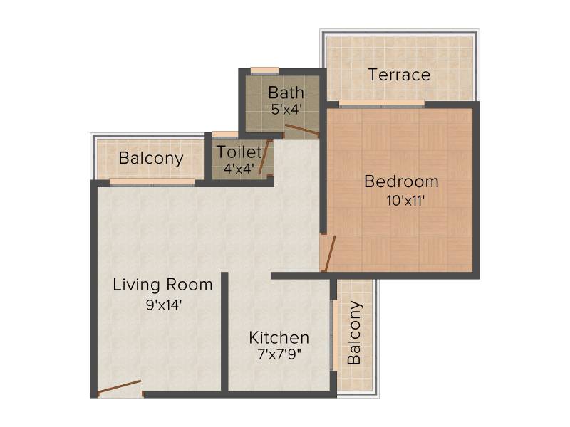 Hi Tech Raj Vaikunth (1BHK+2T (630 sq ft) 630 sq ft)