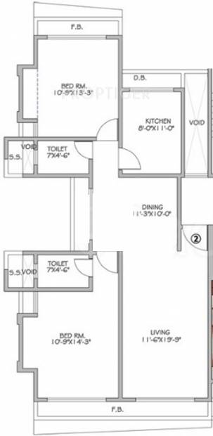 Jangid Complex (2BHK+2T (1,296 sq ft) 1296 sq ft)