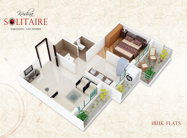 Kuber Krishna Solitaire (1BHK+1T (595 sq ft) 595 sq ft)