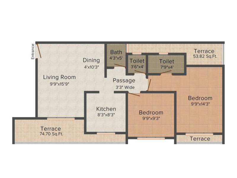 JB Janki Height (2BHK+2T (940 sq ft) 940 sq ft)