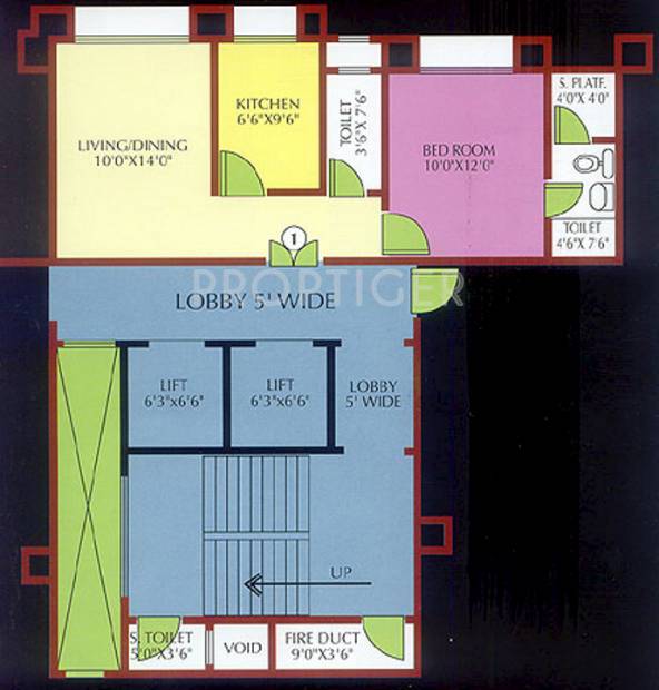 Ansal Whispering Meadows (1BHK+2T (609 sq ft) 609 sq ft)