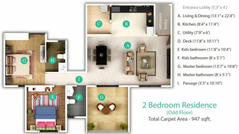 Geras Song Of Joy (2BHK+2T (1,233 sq ft) 1233 sq ft)