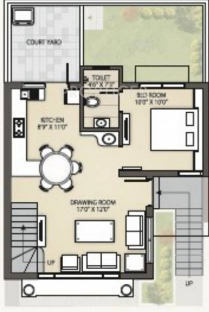 Harmony Developers Homes III Ground Floor Plan (4BHK+4T)