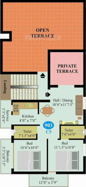 Saai Brindavanam (2BHK+2T (903 sq ft) 903 sq ft)