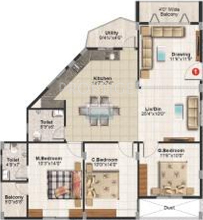 Pegasus Soorya Signature (3BHK+2T (1,560 sq ft) 1560 sq ft)
