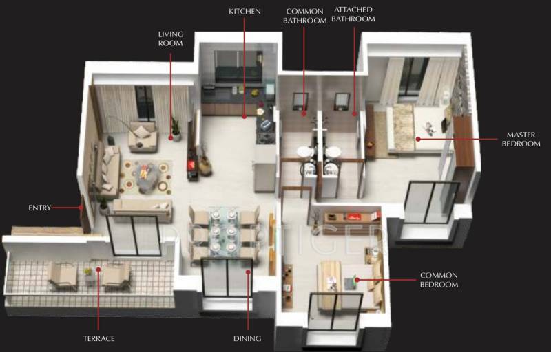 Aditya Comfort Zone Plus (2BHK+2T (1,020 sq ft) 1020 sq ft)