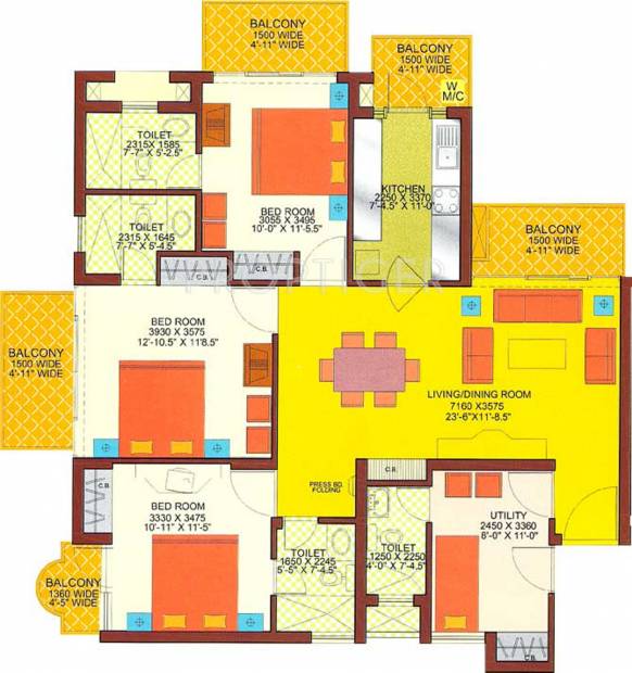 Ansal Valley View Estate (3BHK+4T (1,300 sq ft) 1300 sq ft)