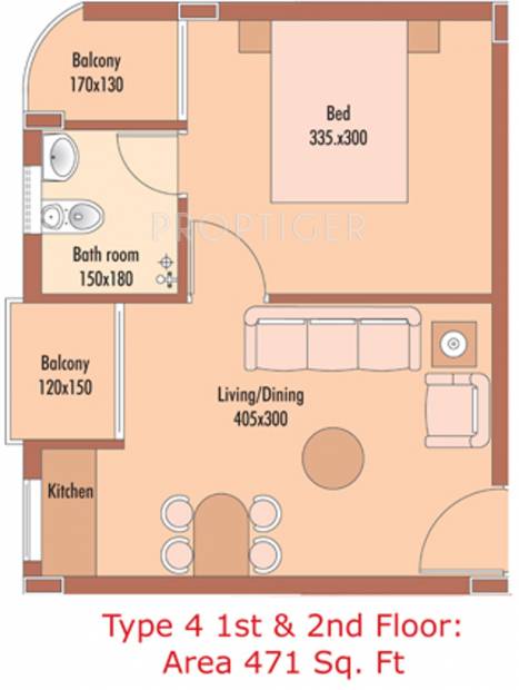 Top Templenext (1BHK+1T (471 sq ft) 471 sq ft)