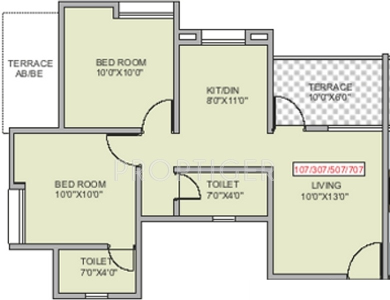 WS Srushti Orbit (2BHK+2T (730 sq ft) 730 sq ft)