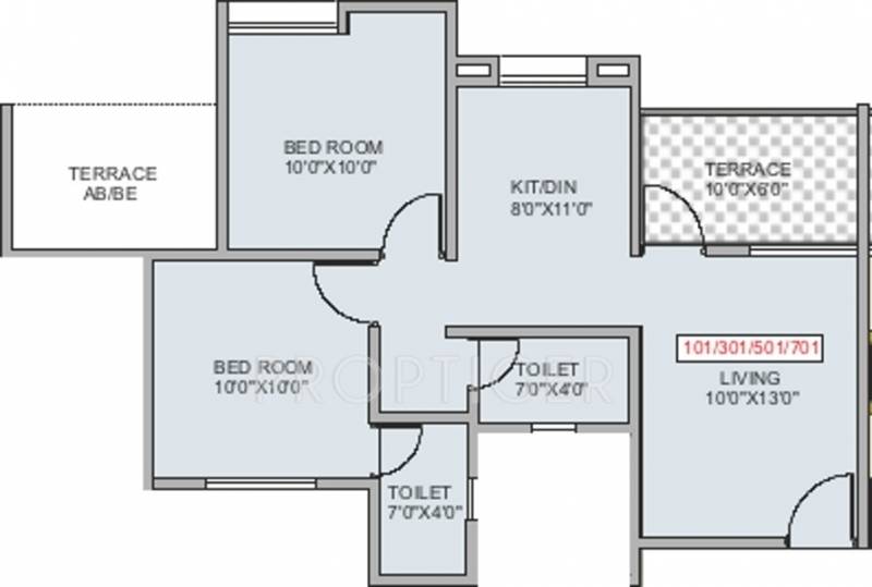 WS Srushti Orbit (2BHK+2T (740 sq ft) 740 sq ft)