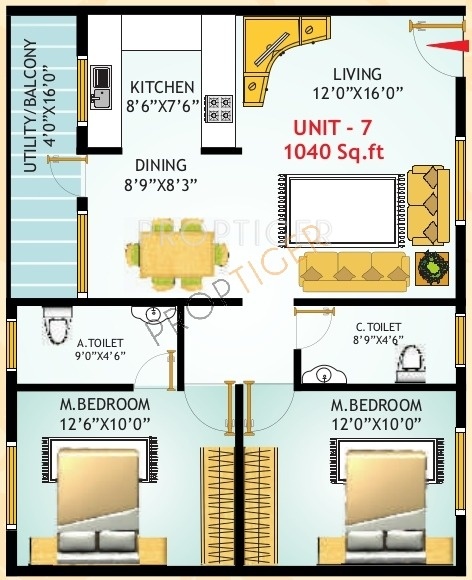 Shakti Sunshine (2BHK+2T (1,040 sq ft) 1040 sq ft)