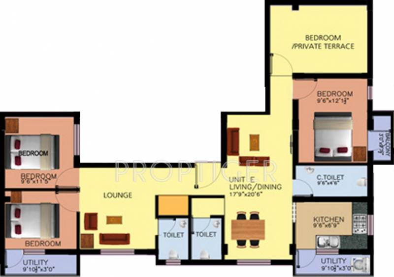 MACC Suraj (3BHK+3T (1,100 sq ft) 1100 sq ft)