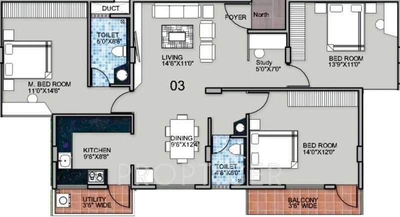 Chithaary Aastha (3BHK+2T (1,481 sq ft)   Study Room 1481 sq ft)