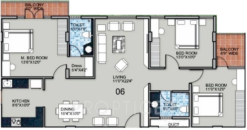 Chithaary Aastha (3BHK+2T (1,547 sq ft) 1547 sq ft)