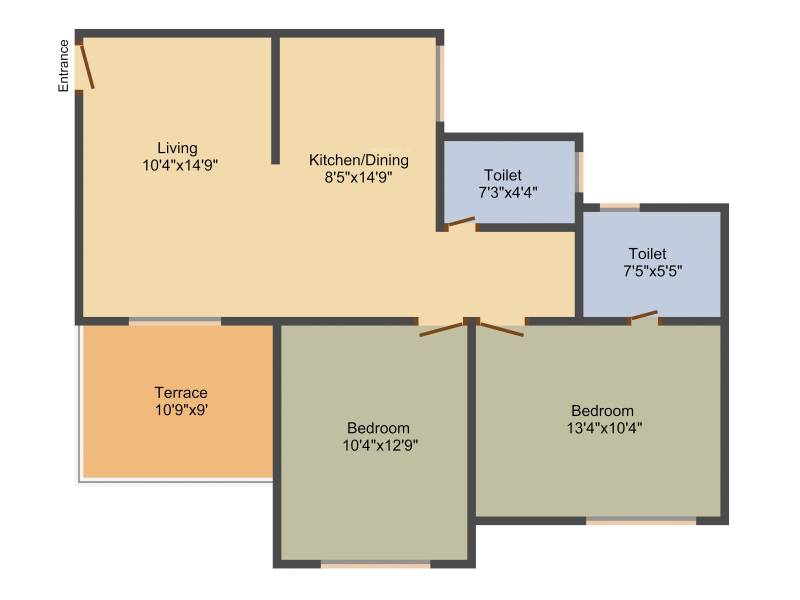 M Vijay Spring Bloom (2BHK+2T (995 sq ft) 995 sq ft)