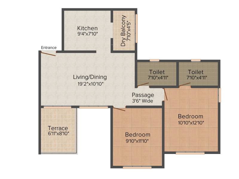 Avishkar Primero (2BHK+2T (963 sq ft) 963 sq ft)