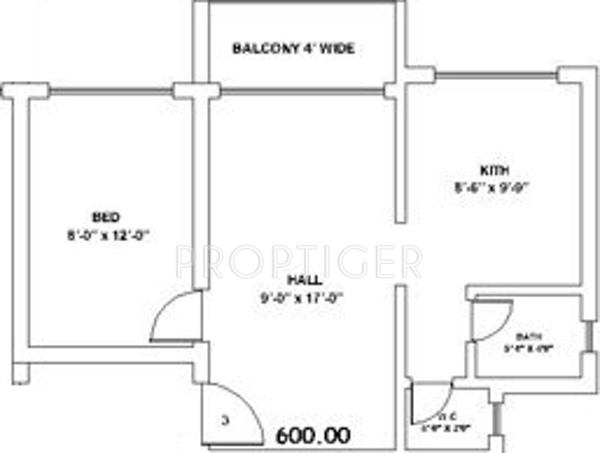Sunraj Siddheshwar Park (1BHK+1T (600 sq ft) 600 sq ft)
