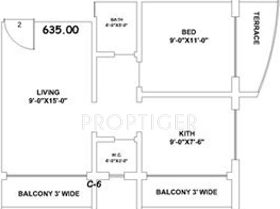 Sunraj Siddheshwar Park (1BHK+1T (635 sq ft) 635 sq ft)