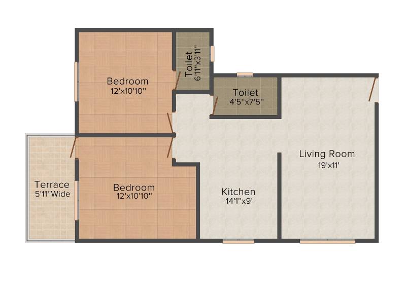 Shree Rivera (2BHK+2T (1,014 sq ft) 1014 sq ft)
