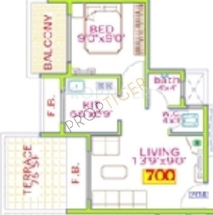 Devkrupa Dev Ashish (1BHK+1T (700 sq ft) 700 sq ft)