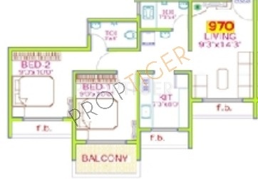 Devkrupa Dev Ashish (2BHK+2T (970 sq ft) 970 sq ft)