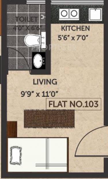 Pandit Sapphira (1BHK+1T (226 sq ft) 226 sq ft)