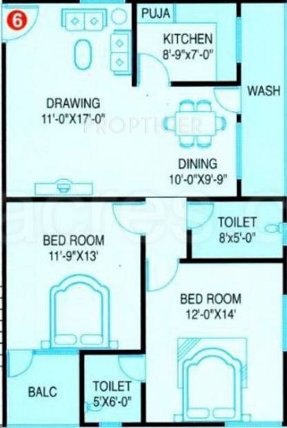Matrix GMR Enclave (2BHK+2T (1,165 sq ft) 1165 sq ft)