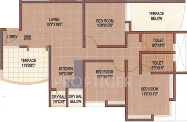 Ravetkar Poornima (3BHK+2T (1,200 sq ft) 1200 sq ft)