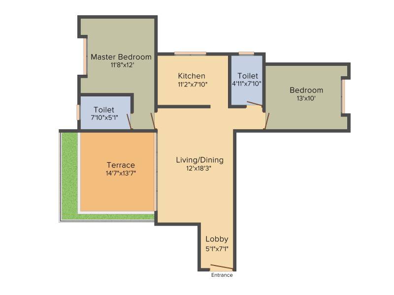 Swojas Aavishkar (2BHK+2T (1,248 sq ft) 1248 sq ft)