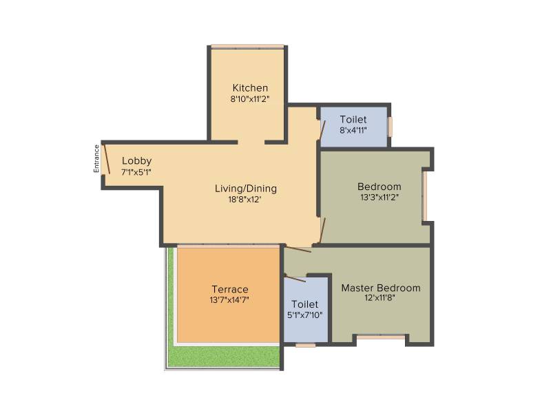 Swojas Aavishkar (2BHK+2T (1,296 sq ft) 1296 sq ft)