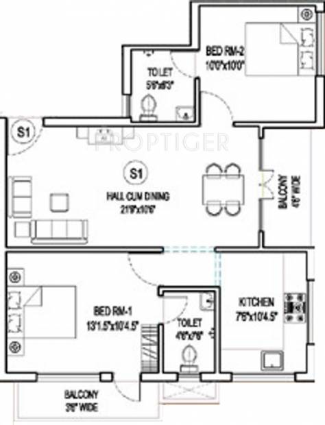 Lakshmi Kuberan Nagar (2BHK+2T (1,004 sq ft) 1004 sq ft)