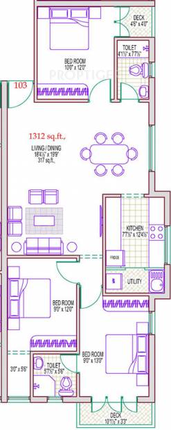 Lakshmi Keelkattalai A And B (3BHK+2T (1,312 sq ft) 1312 sq ft)