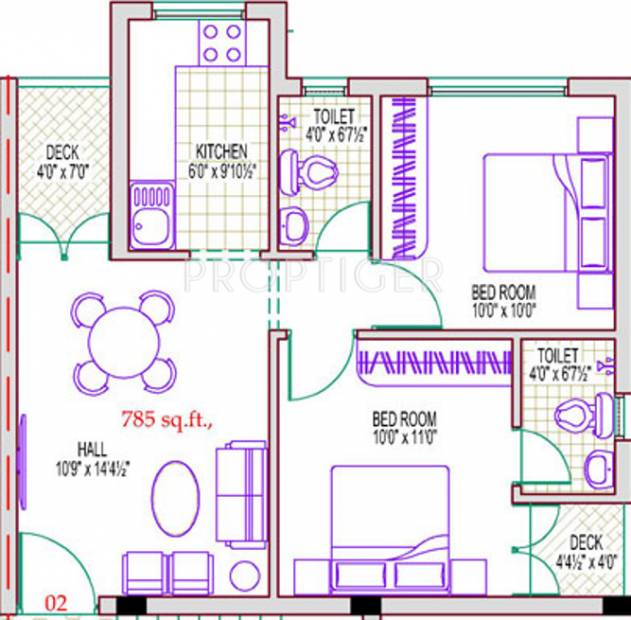 Lakshmi Keelkattalai 3 And 4 (2BHK+2T (785 sq ft) 785 sq ft)