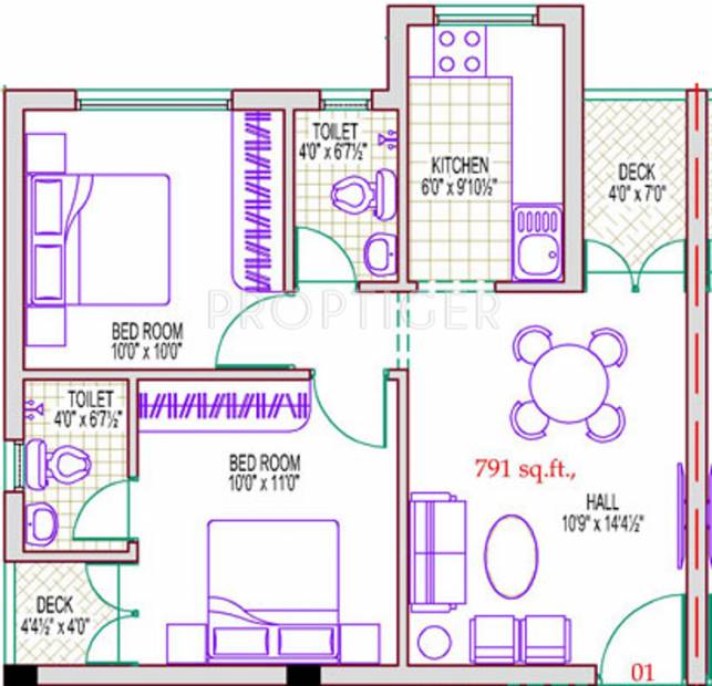 Lakshmi Keelkattalai 3 And 4 (2BHK+2T (791 sq ft) 791 sq ft)