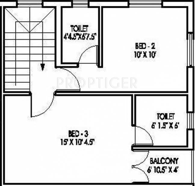 Mahalakshmi Manappakkam Floor Plan (3BHK+3T (1,227 sq ft) 1227 sq ft)
