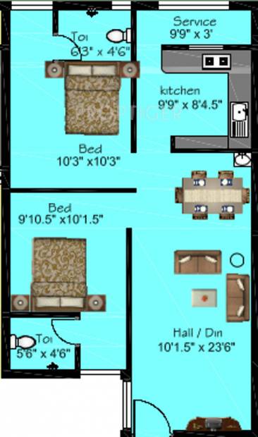 KVM Swarnabhoomi (2BHK+2T (838 sq ft) 838 sq ft)