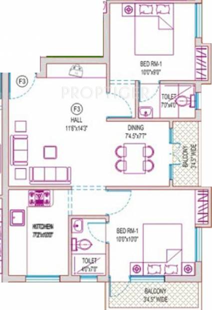 Lakshmi Chandrasekharan Nagar (2BHK+2T (878 sq ft) 878 sq ft)