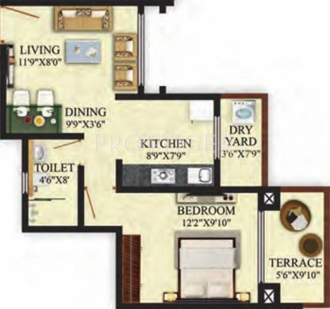 Puraniks Aldea Anexo (1BHK+1T (639 sq ft) 639 sq ft)