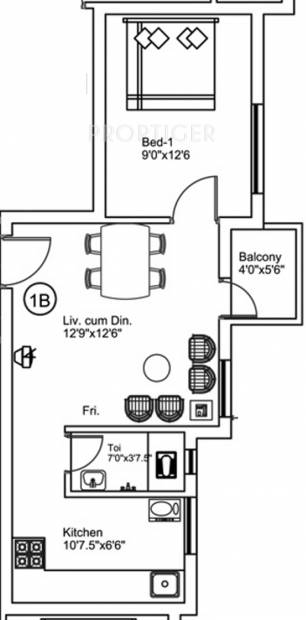 Amman Sukriti (1BHK+1T (590 sq ft) 590 sq ft)