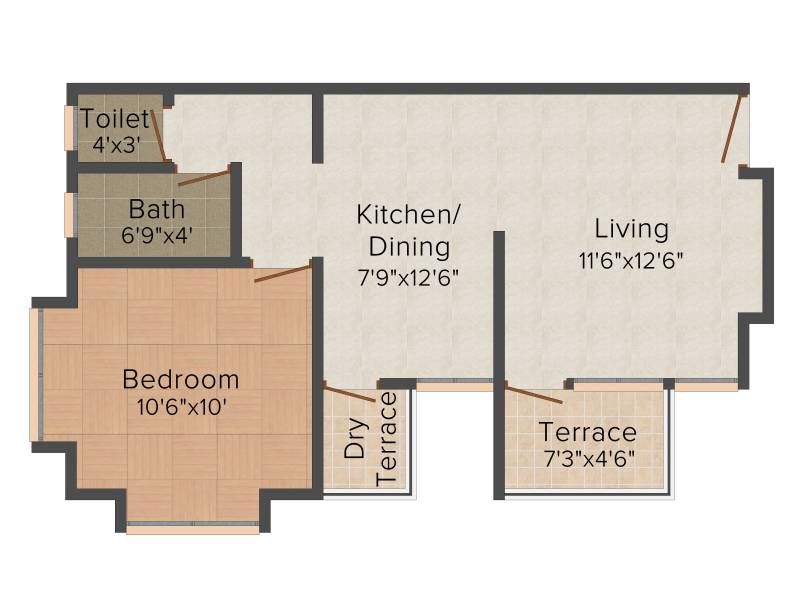Vignesh Vertex 1BHK+1T (635 sq ft)