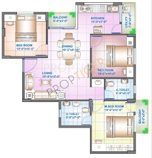 Sowparnika Sai Srishti (3BHK+2T (1,096 sq ft) 1096 sq ft)