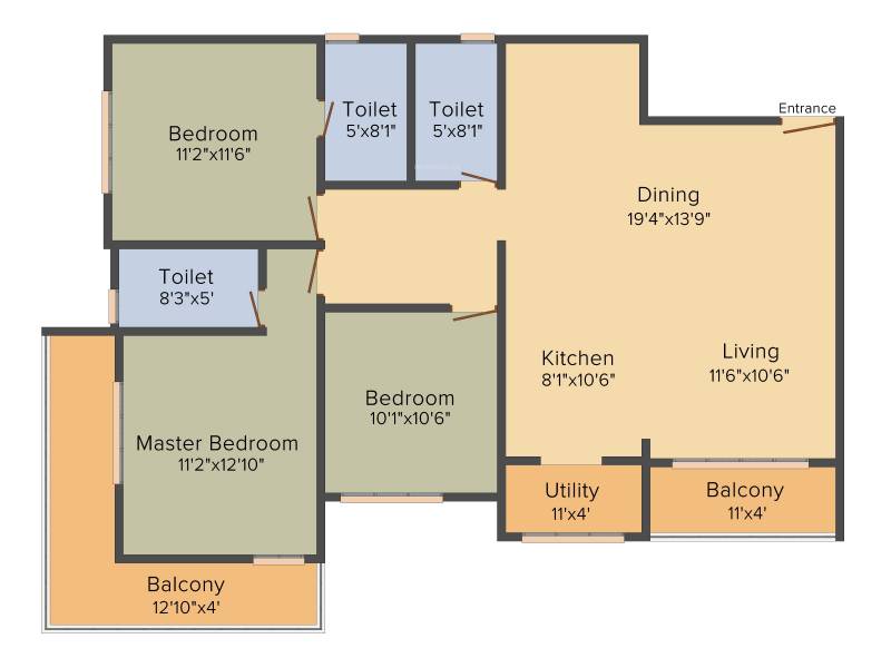 Esteem Emblem (3BHK+3T (1,710 sq ft) 1710 sq ft)