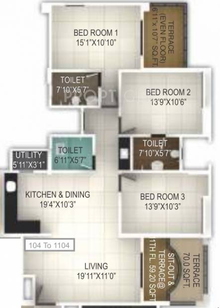 Pethkar Samrajya (3BHK+3T (1,498 sq ft) 1498 sq ft)