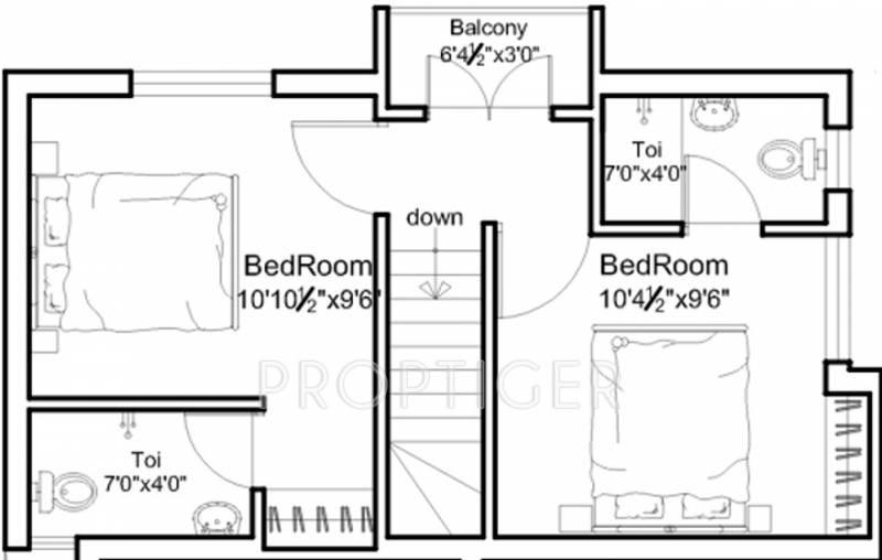 Jasmine Vibha Flats (2BHK+3T (1,013 sq ft) 1013 sq ft)
