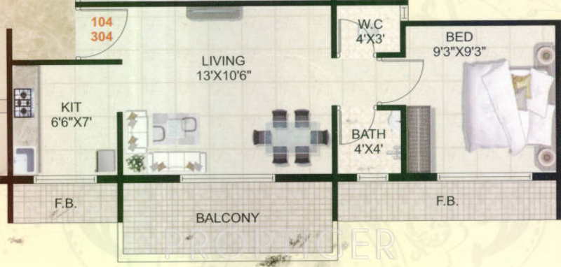 Sitaram Kutir (1BHK+1T (695 sq ft) 695 sq ft)