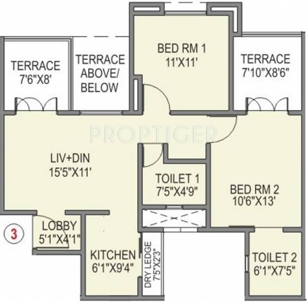Paranjape Athashri (2BHK+2T (780 sq ft) 780 sq ft)