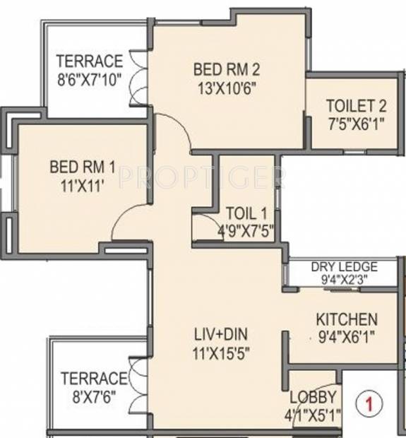 Paranjape Athashri (2BHK+2T (791 sq ft) 791 sq ft)