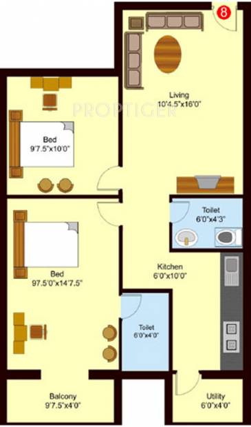 Sree Daksha Adyant (2BHK+2T (915 sq ft) 915 sq ft)